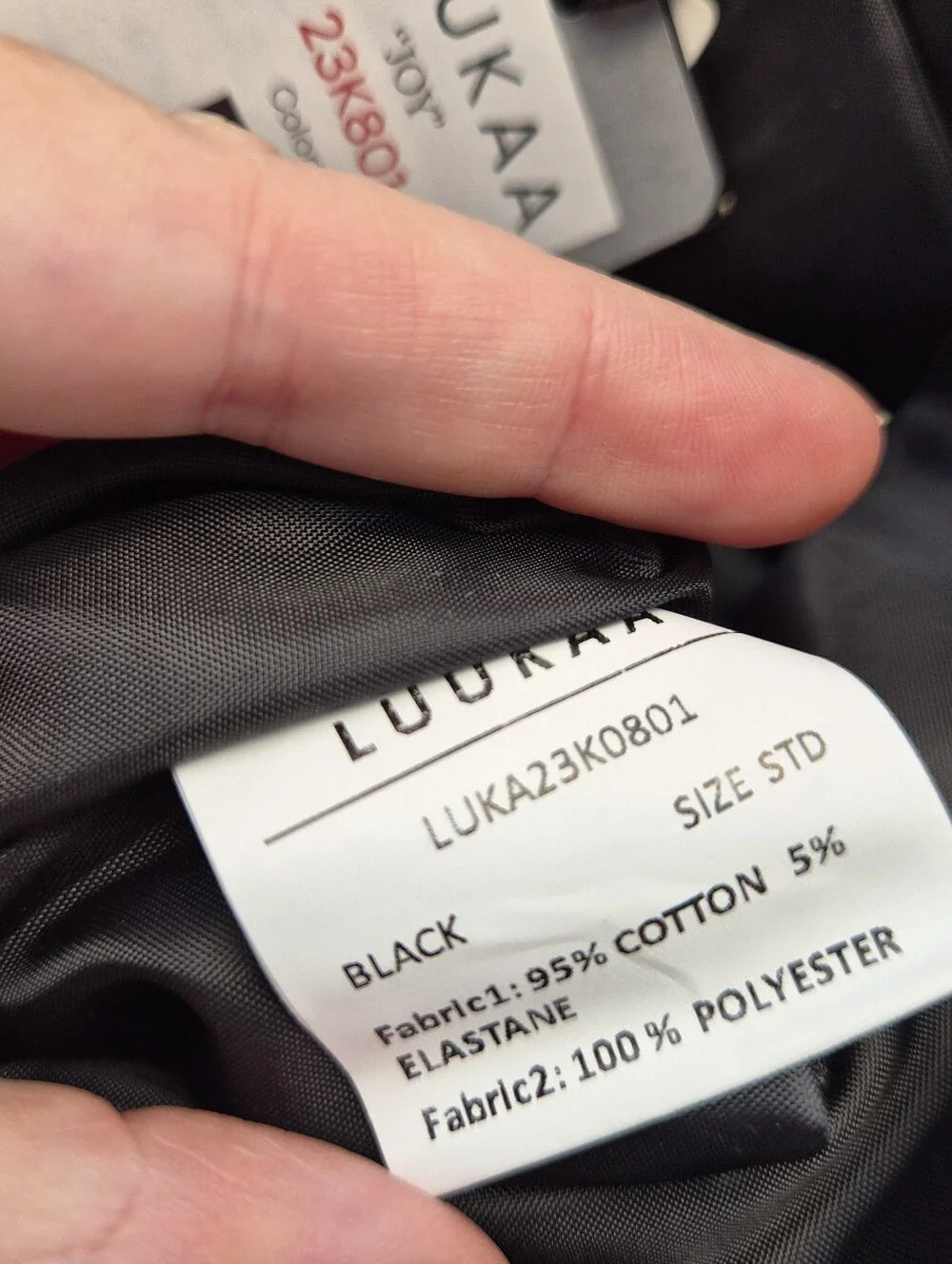 Luukaa Joy Black Faux Leather Lagenlook Hobo Bag Minimalist Slouchy Market Tote